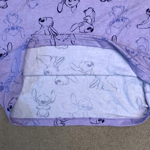 Disney Stitch Long Sleeve Lounge Top Sleepwear NEW Women Medium Oversized Purple - Picture 8 of 13